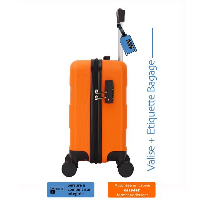 Valise cabine EasyJet TROLLEY ADC 45x36x20 cm – ABS 2,3 kg – 32 L – 4 roues 360° – Orange