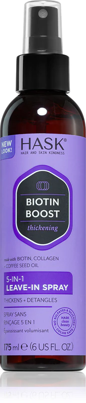 Spray leave-in HASK Biotin Boost para fortalecimento capilar