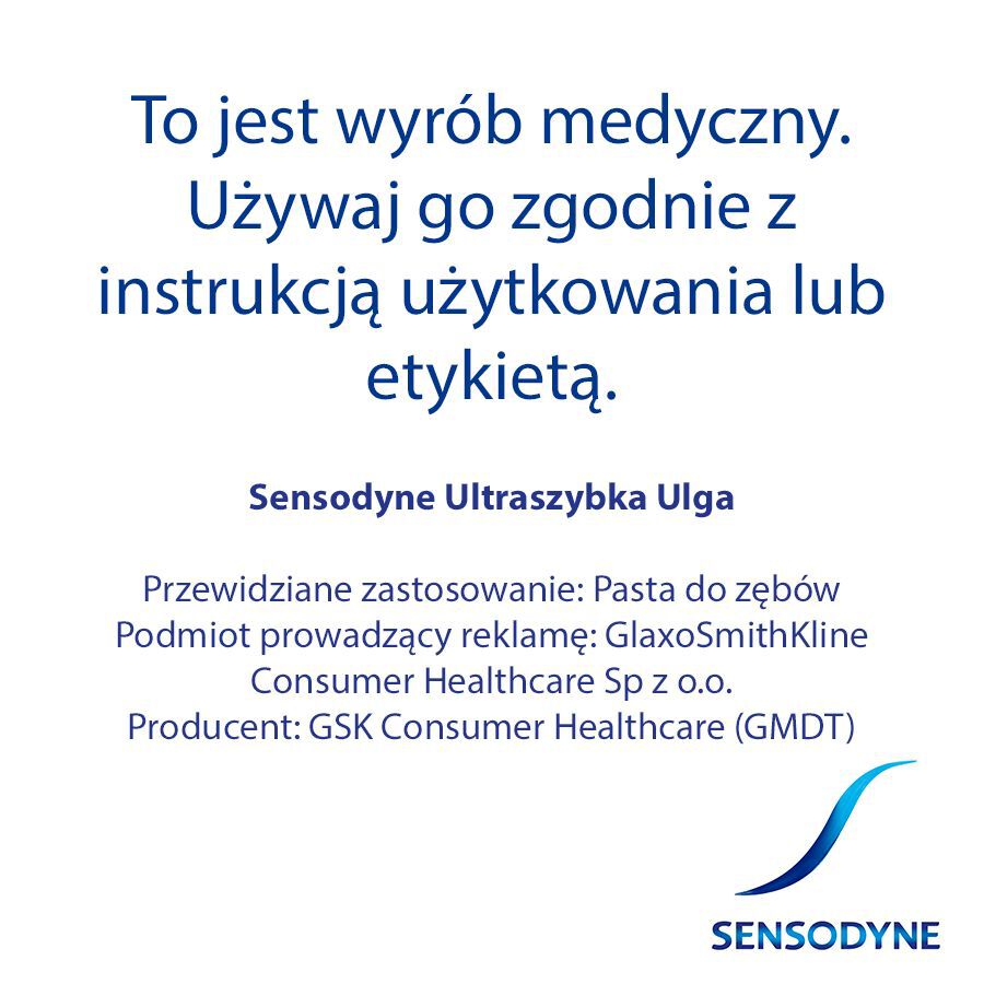 Sensodyne Virkistävä hammastahna reikiintymistä ja yliherkkyyttä vastaan 75 ml Ultrafast Relief