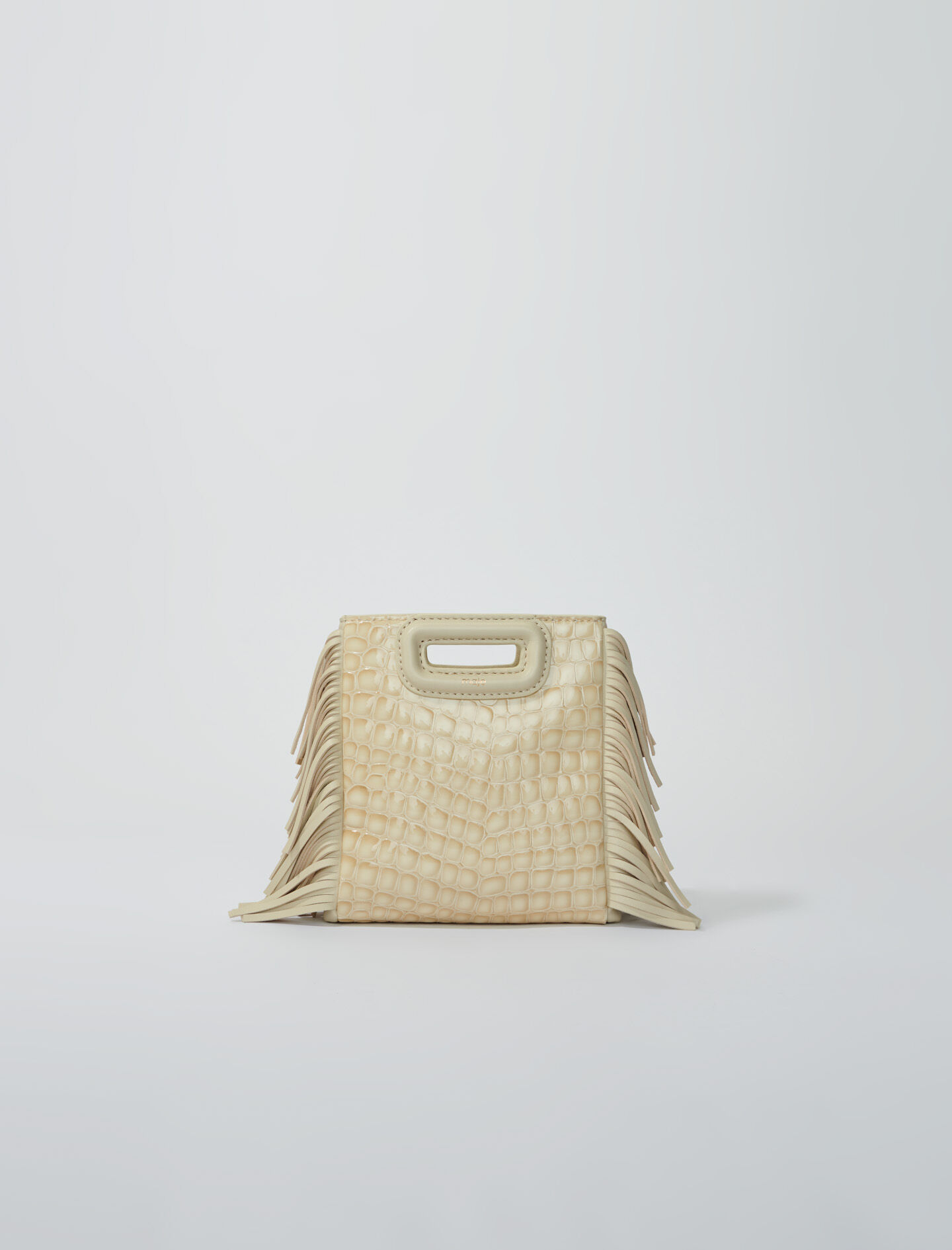 mini krokotiilinnahkainen laukku - Kiiltävä beige