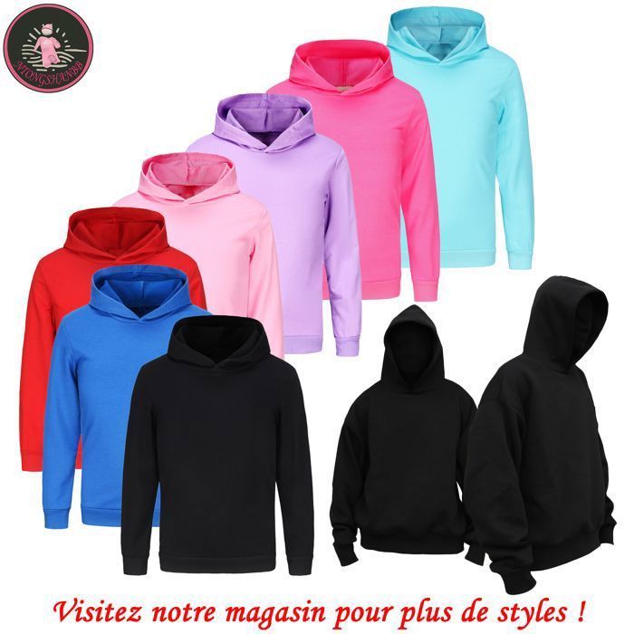 Ensemble Enfant Roblox Sweat à Capuche et Pantalon Noir – Jogging Garçon Fille – Cadeau Gamer