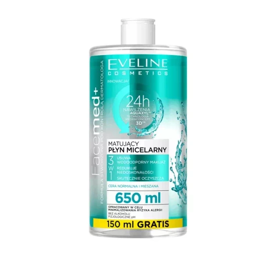 Eveline Cosmetics Facemed  matujący płyn micelarny 650 ml