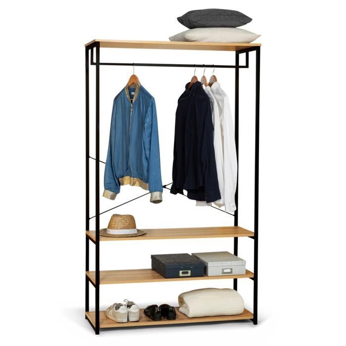 IDMARKET Armadio grande, 100 cm di larghezza, design industriale DETROIT