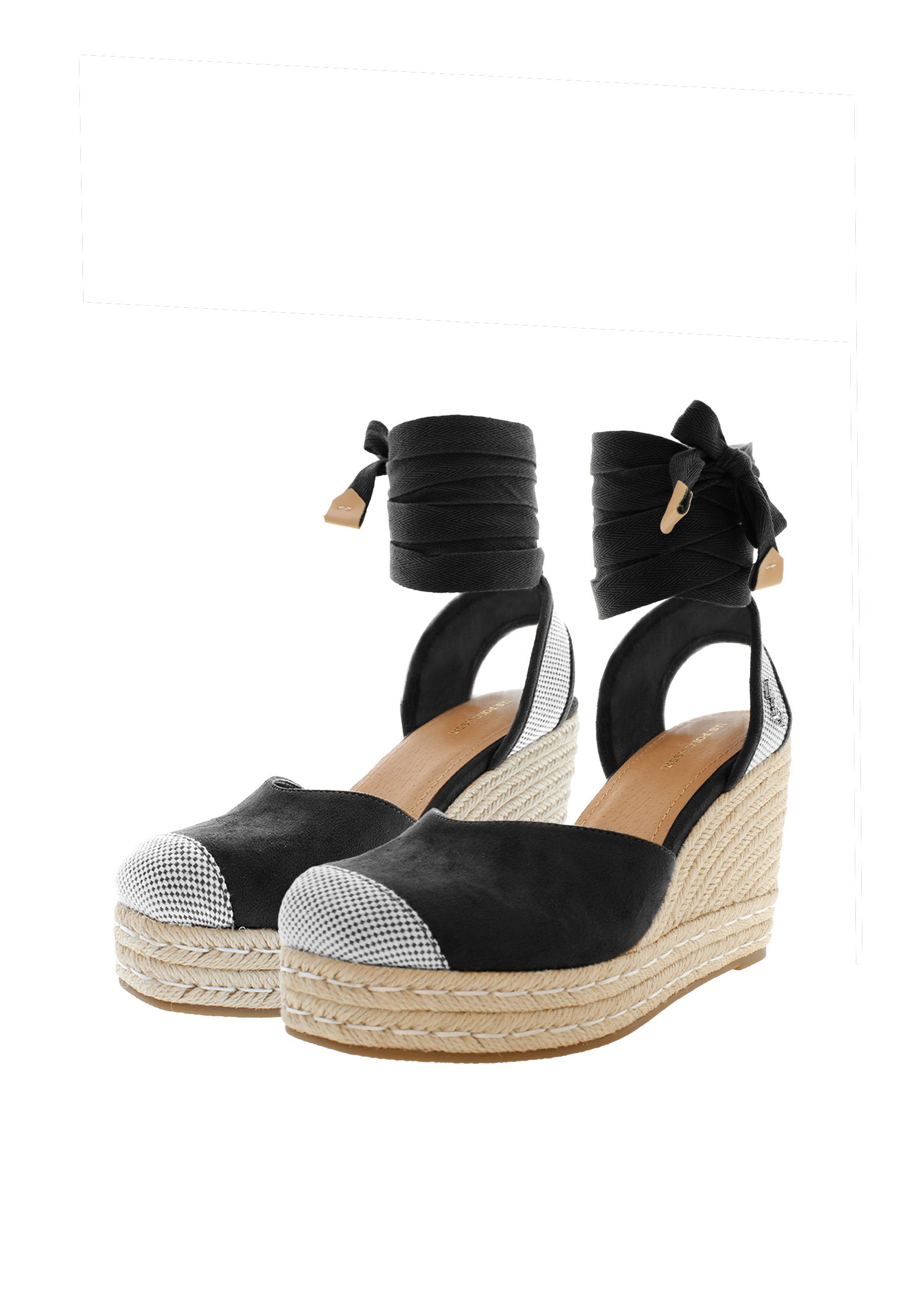 Amerikaanse Polo Assn. sandalen met hoge hakken - zwart-wit