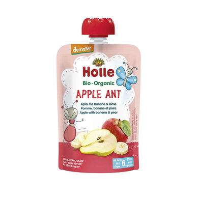 Holle omena-banaani-päärynäsosepussi 6 kuukautta 90g 90g