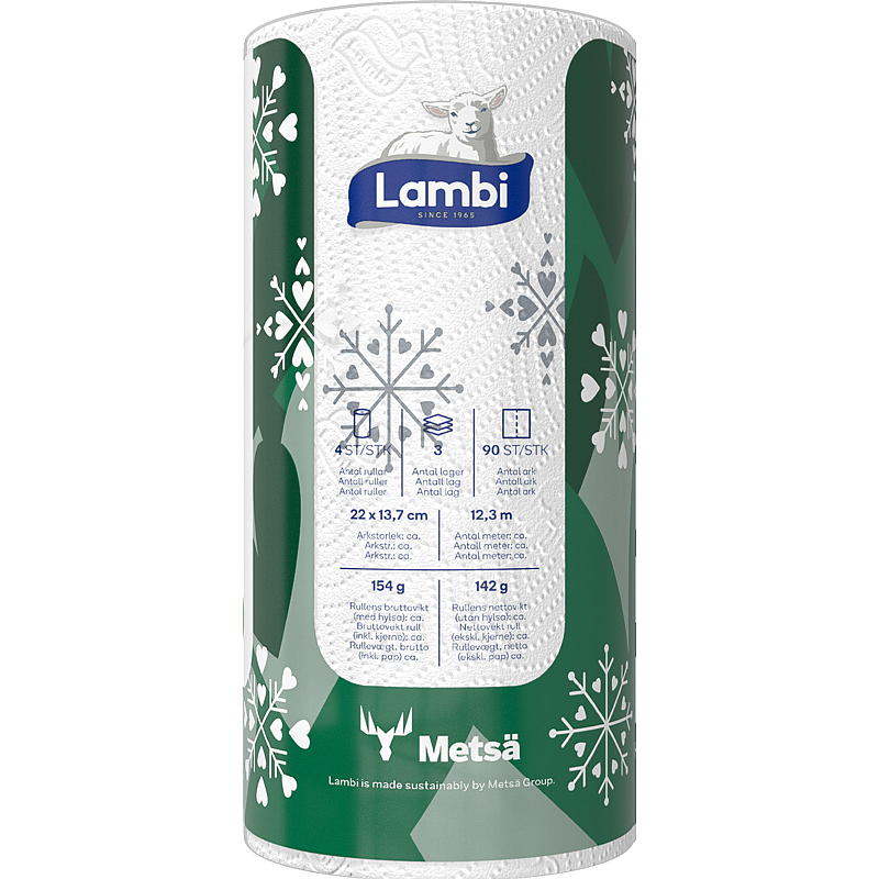 Lambi Torktumlarrulle Lambi 4-pack Dekoration