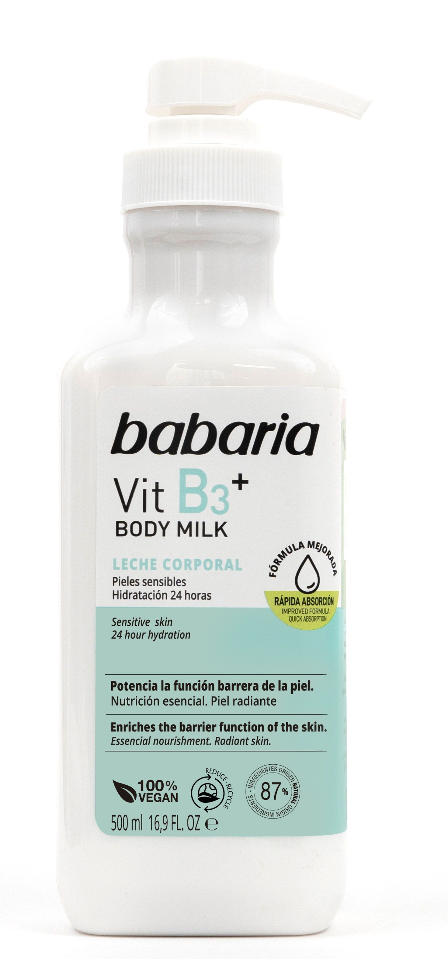 Vitamīna B3 ķermeņa pieniņš Ķermeņa pieniņš un ķermeņa losjoni