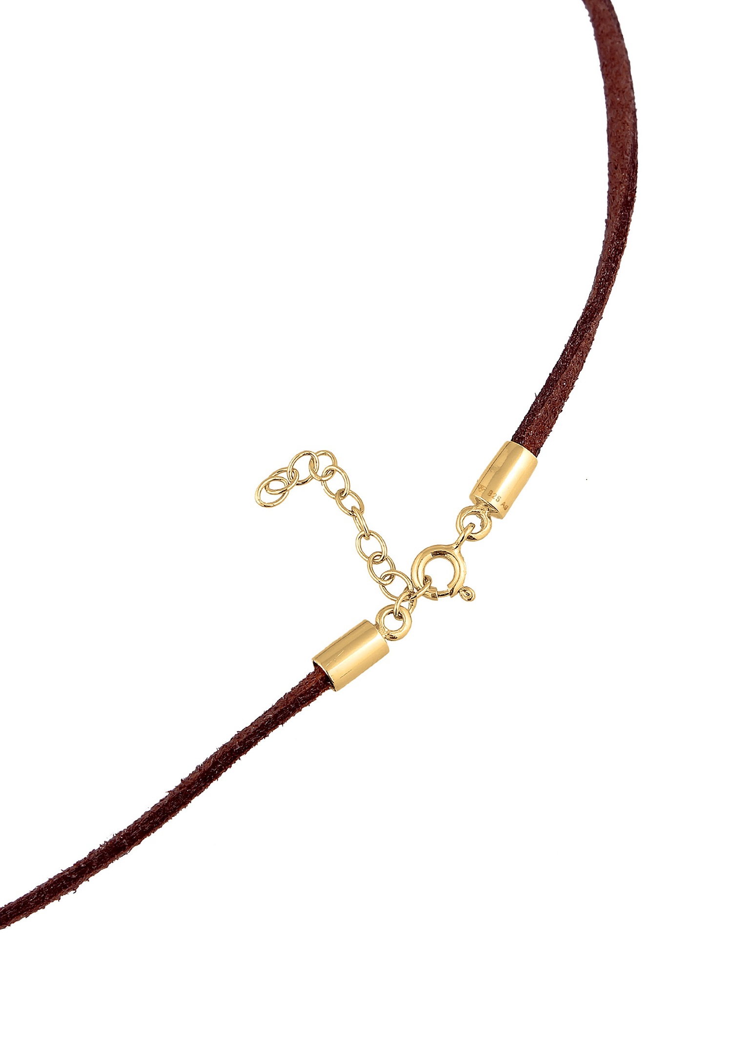 Elli Femmes Choker perle tendance avec cuir synthétique en argent sterling 925