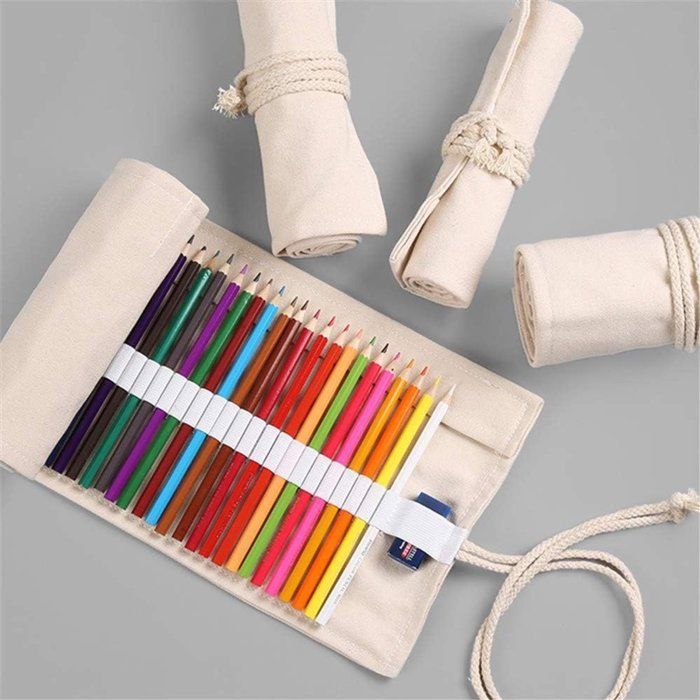 Pencil case - 48 compartments - Pencil case organizer - Off-white - One pencil case - Expandable - For school, office and