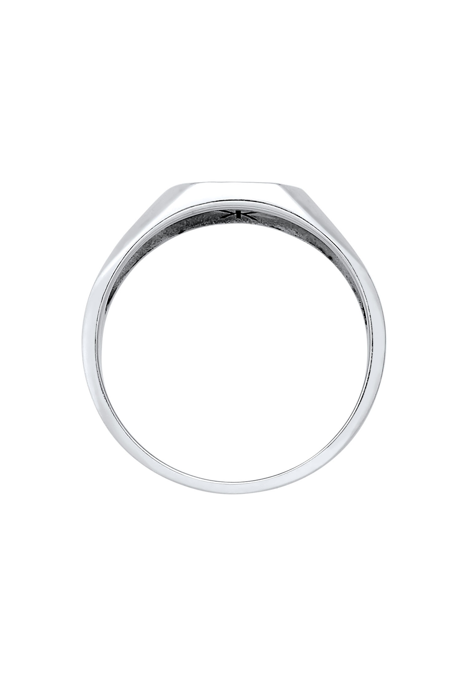 KUZZOI Hommes sceau carré basique texture noire en argent sterling 925