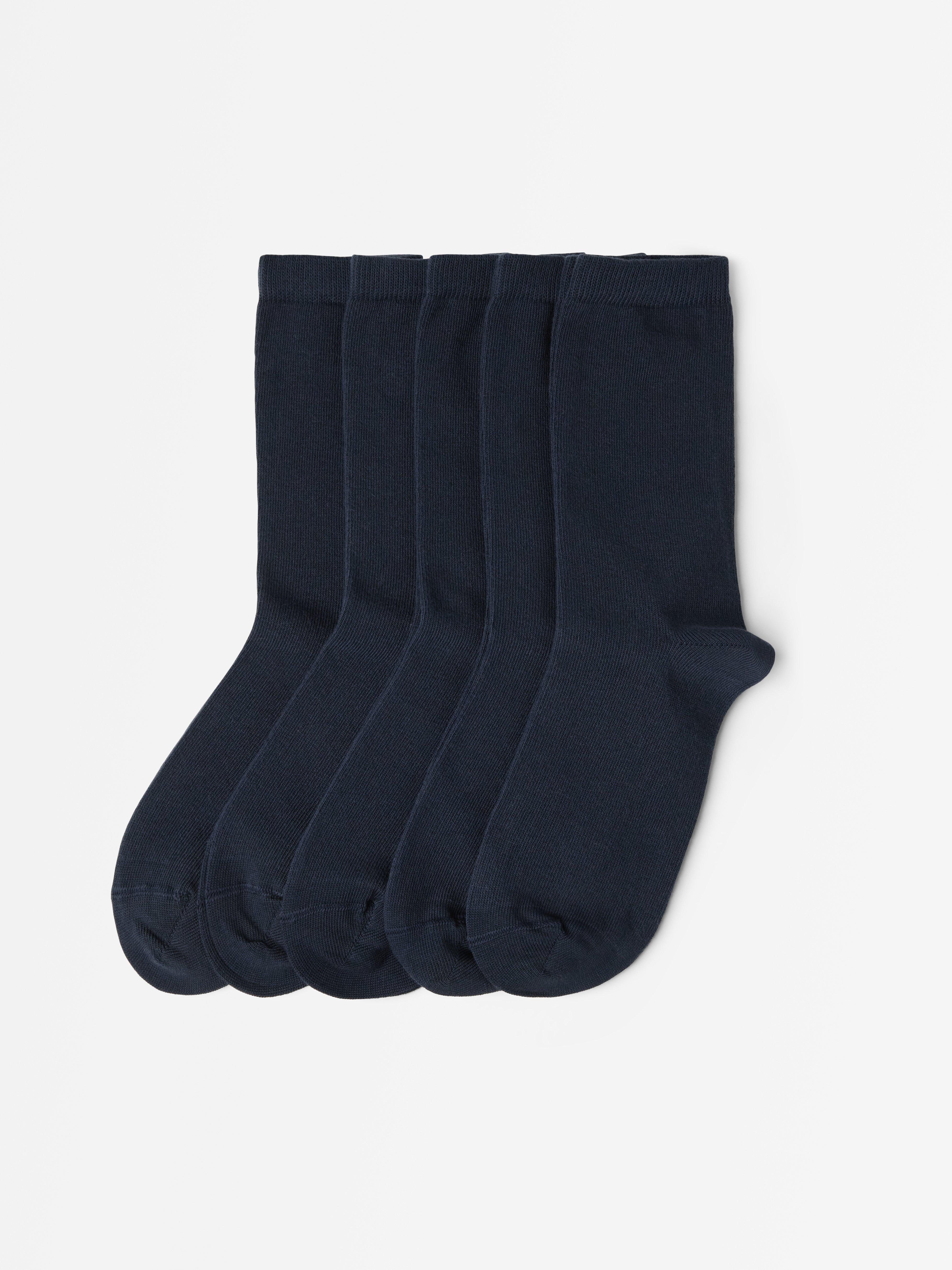 Pacote com 5 pares de meias azul-marinho escuro