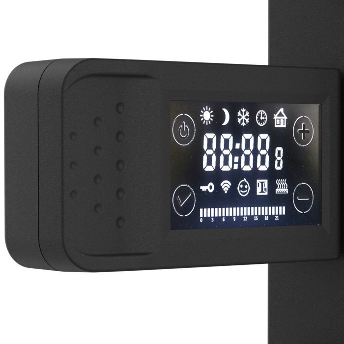 Ringebu elektrische handdoekverwarmer 120 x 50 cm 500W zwart