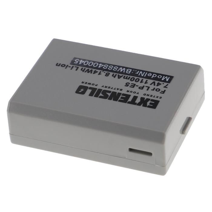 EXTENSILO 2x Batterie compatible avec Canon EOS 1000D, 450D, 500D, Digital Rebel XSi, Kiss X3, Kiss F, Kiss X2 appareil photo