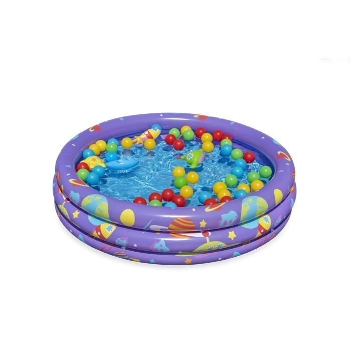 Piscina de bolas hinchable Bestway para niños - Galaxia - 46 bolas - 4 juguetes espaciales