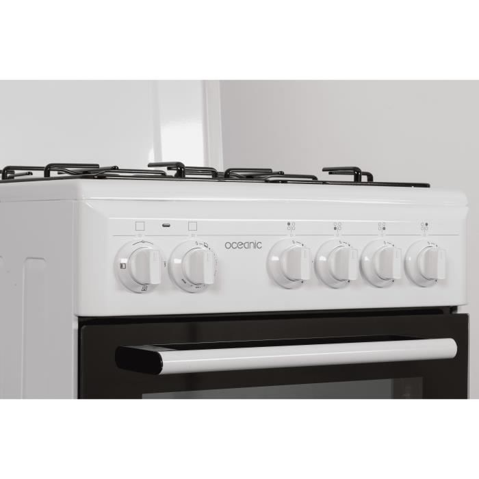 Cocina de gas OCEANIC OCEACG50GW - 4 quemadores - 49,8 x 61 x 86 cm - Blanca