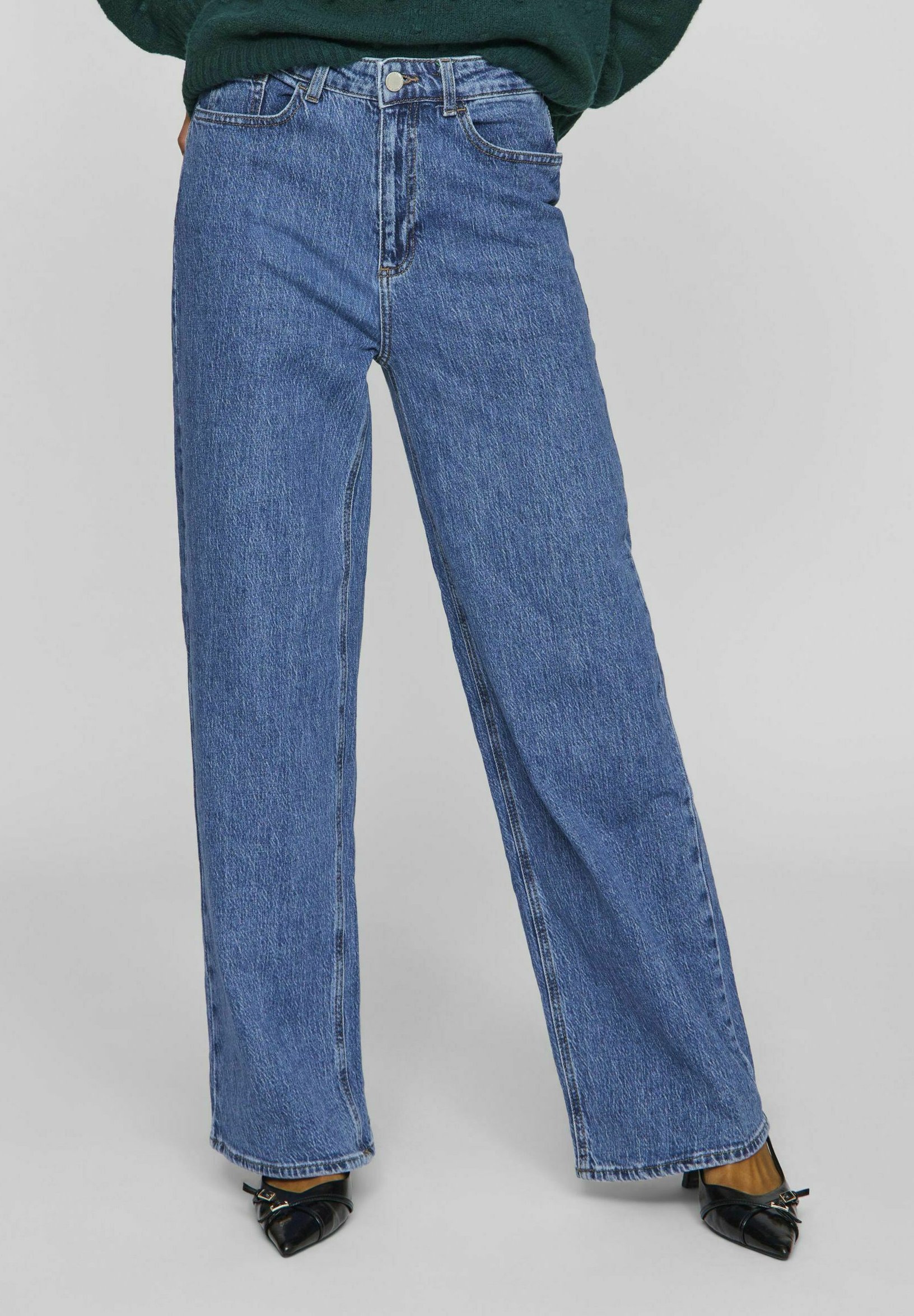 VILA VIFREYA JAF HW- NOSE - Jeans dalla vestibilità comoda - Denim blu medio