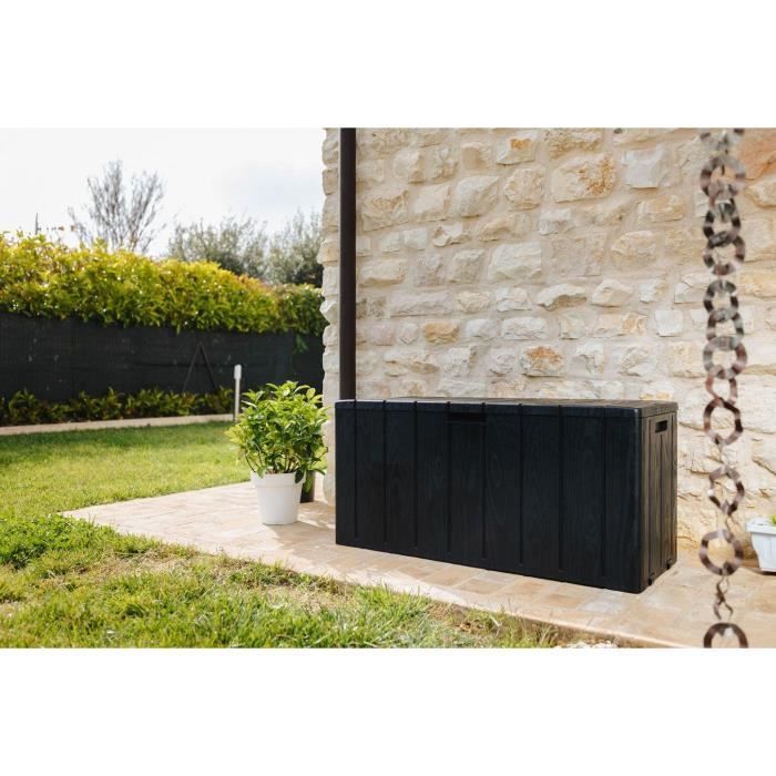 Cassapanca da giardino - Resina - MULTIBOX BRAVO - Grigio antracite - 270L - 117,5x45x56 cm
