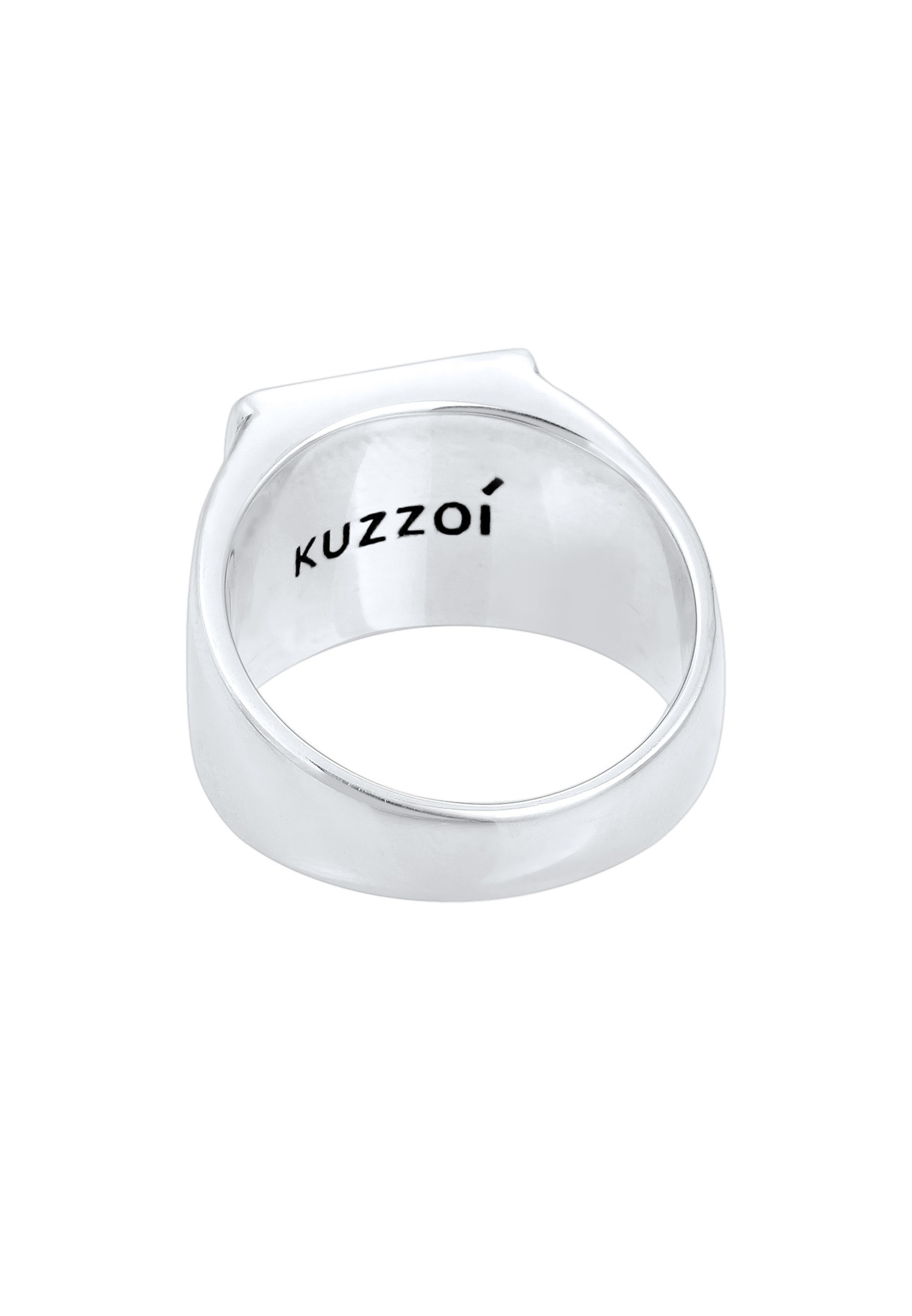 KUZZOI Hommes sceau ancre basique en argent sterling 925 oxydé