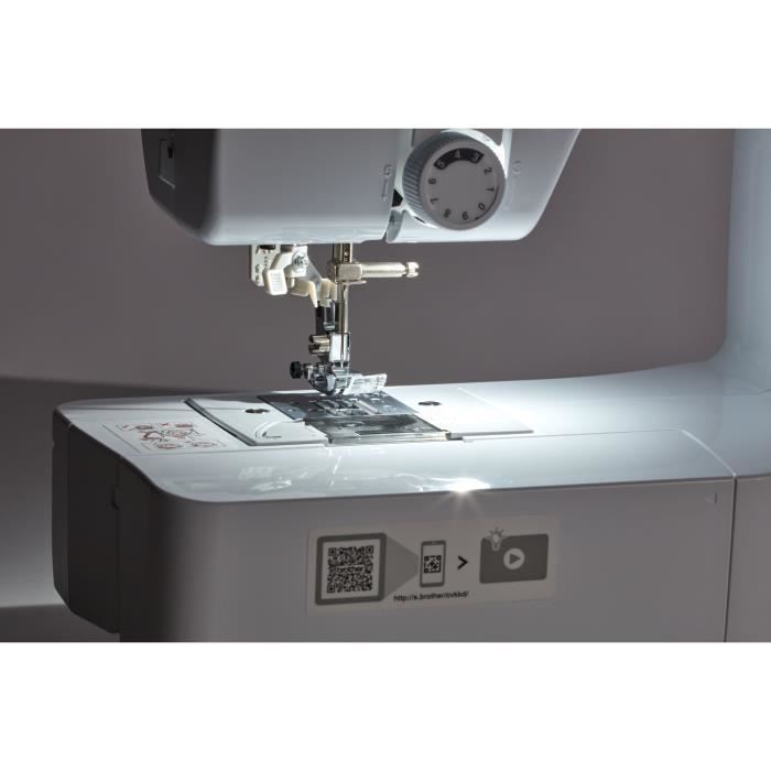 BROTHER - CS10s - Máquina de coser electrónica - 40 patrones de puntada - Sistema de enhebrado de aguja - Pantalla LCD - Blanca
