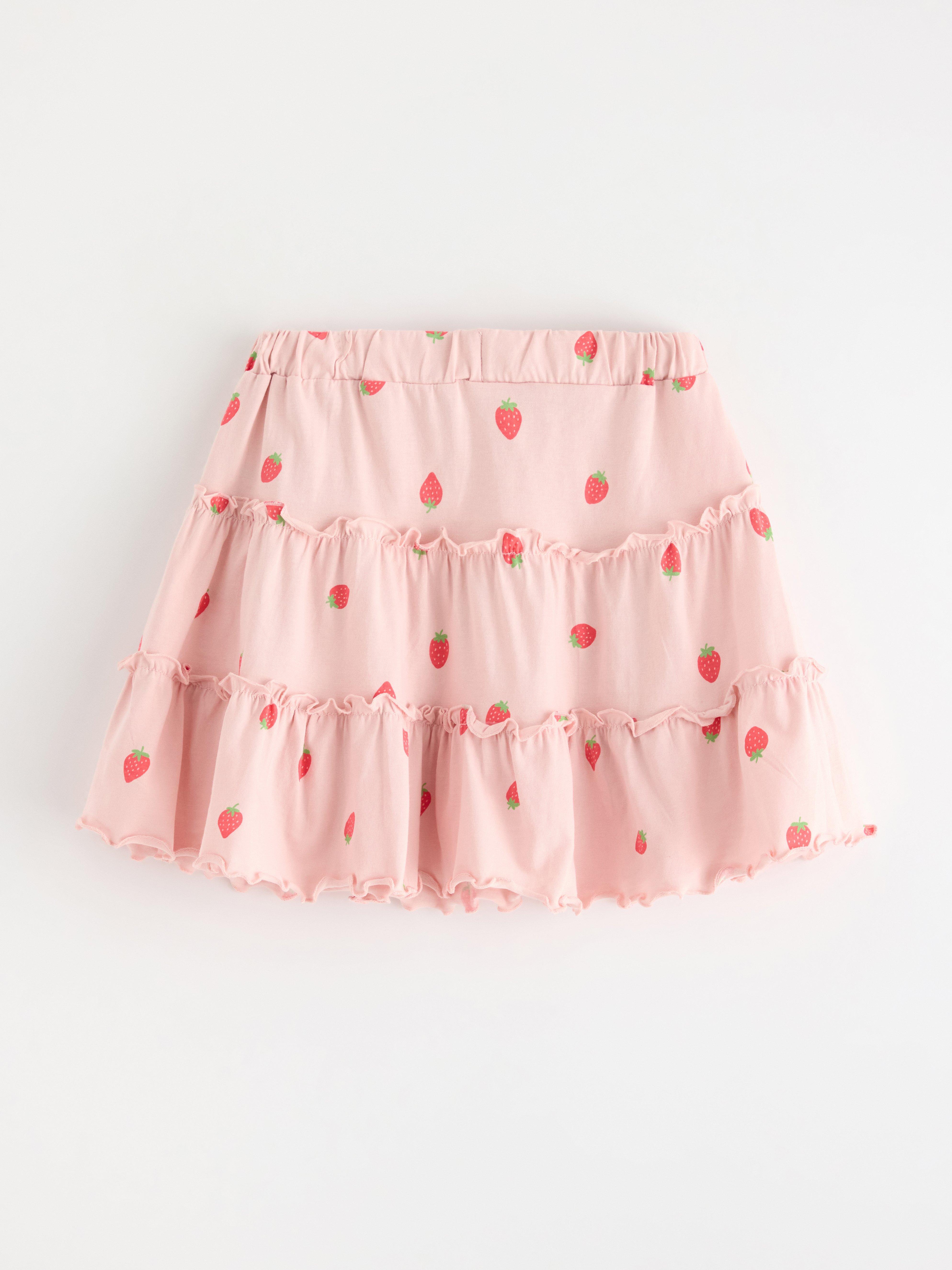 Saia estampada rosa claro