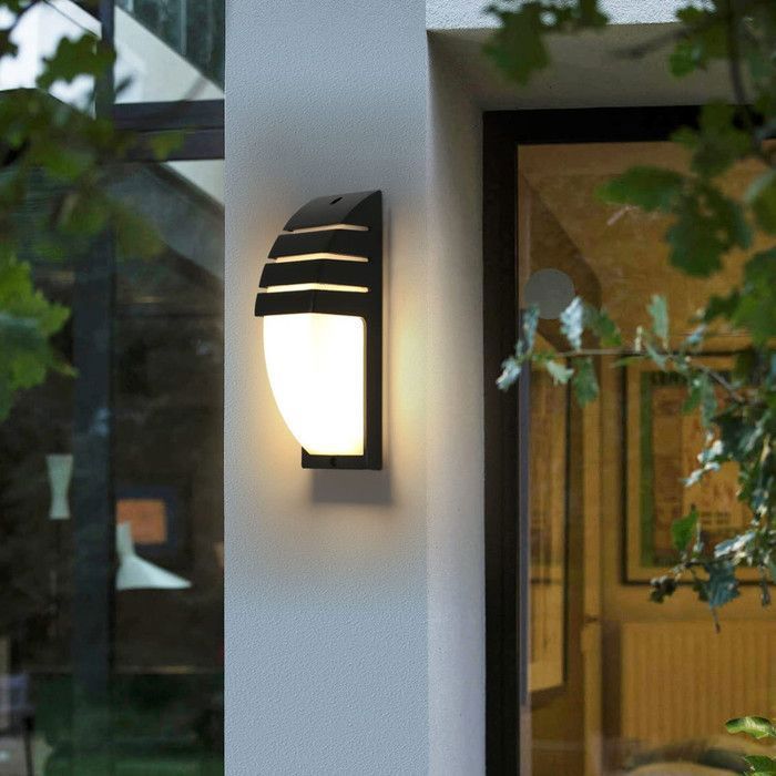 DELIPOP Applique da parete a LED per esterni - 12W Bianco caldo 3000K Alluminio - Impermeabile IP65 per giardino, ingresso, garage - Nero