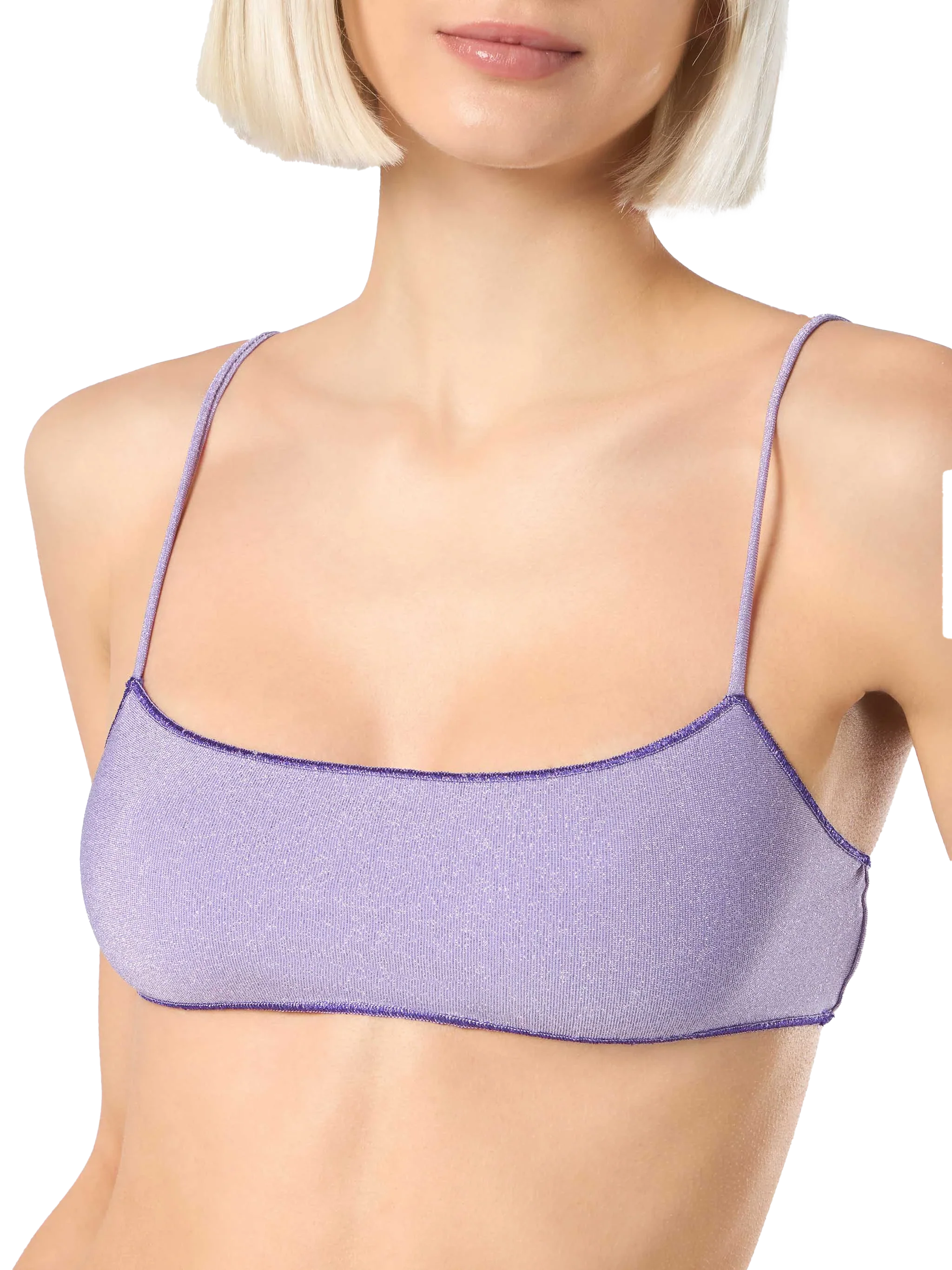 Bikini da donna a bralette lilla lurex Sadie Naomi