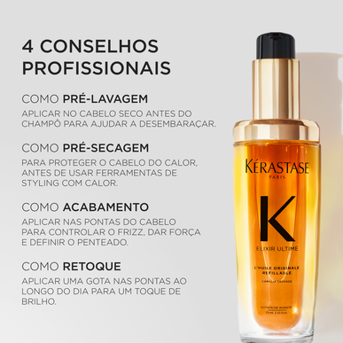 Kérastase Elixir Ultime L'Huile täytettävä sublimaatioöljy tylsille hiuksille 75 ml