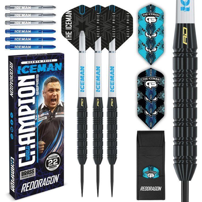 Dardos Red Dragon Gerwyn Price Iceman Brass Exclusive Dartshopper - Dardos con punta de acero