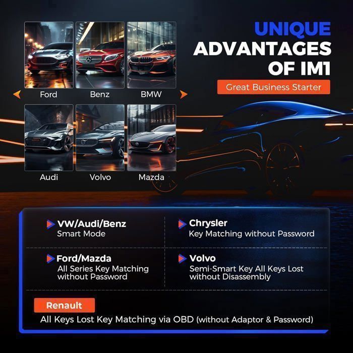 Car Key Programmer - OTOFIX - IM1 IMMO - with XP1 - Car Diagnostics - 2-Year Update