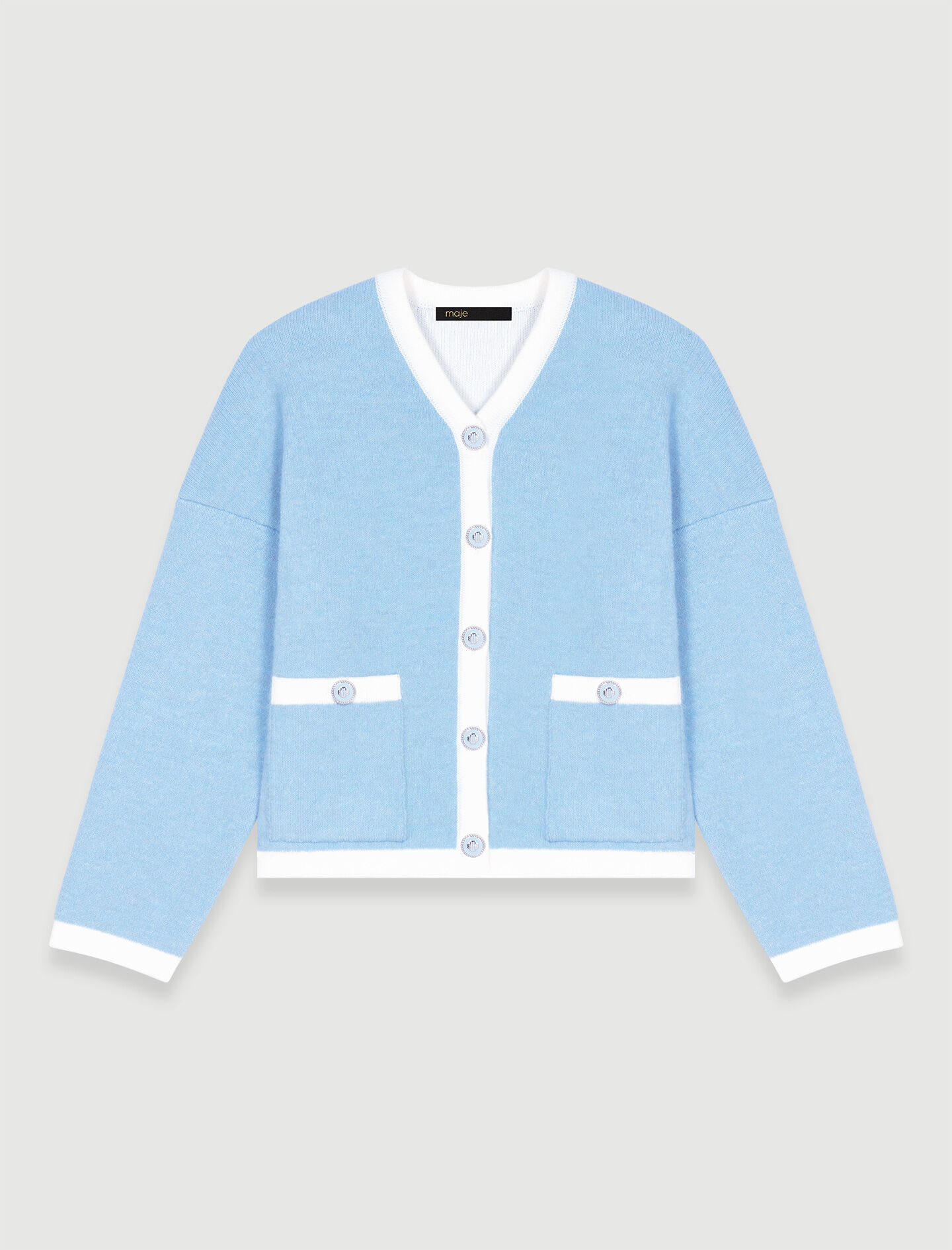 Cardigan tricotat albastru deschis