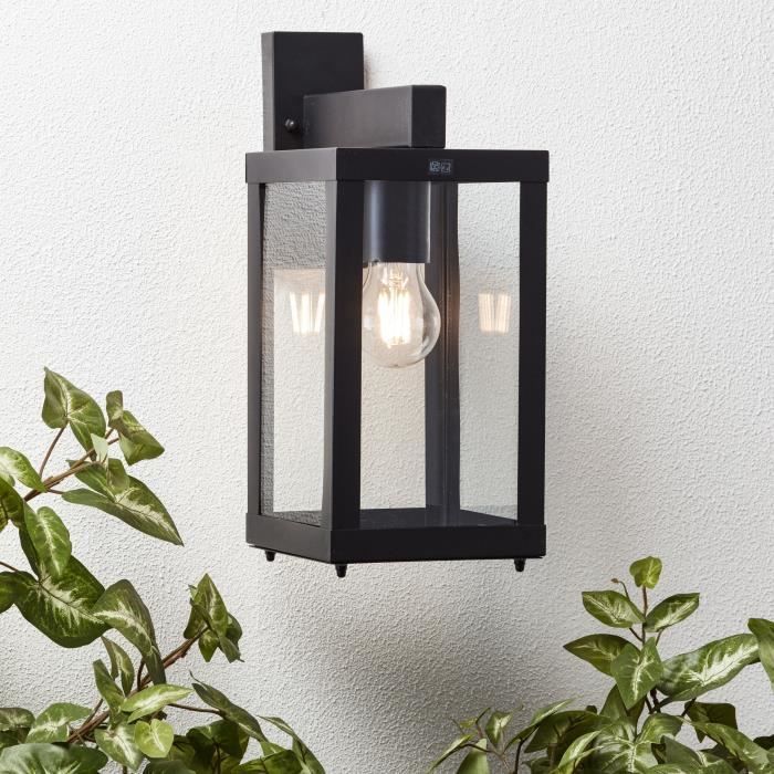 GAIA buitenspot, zwart metaal/glas, E27 1x60W - BRILLIANT