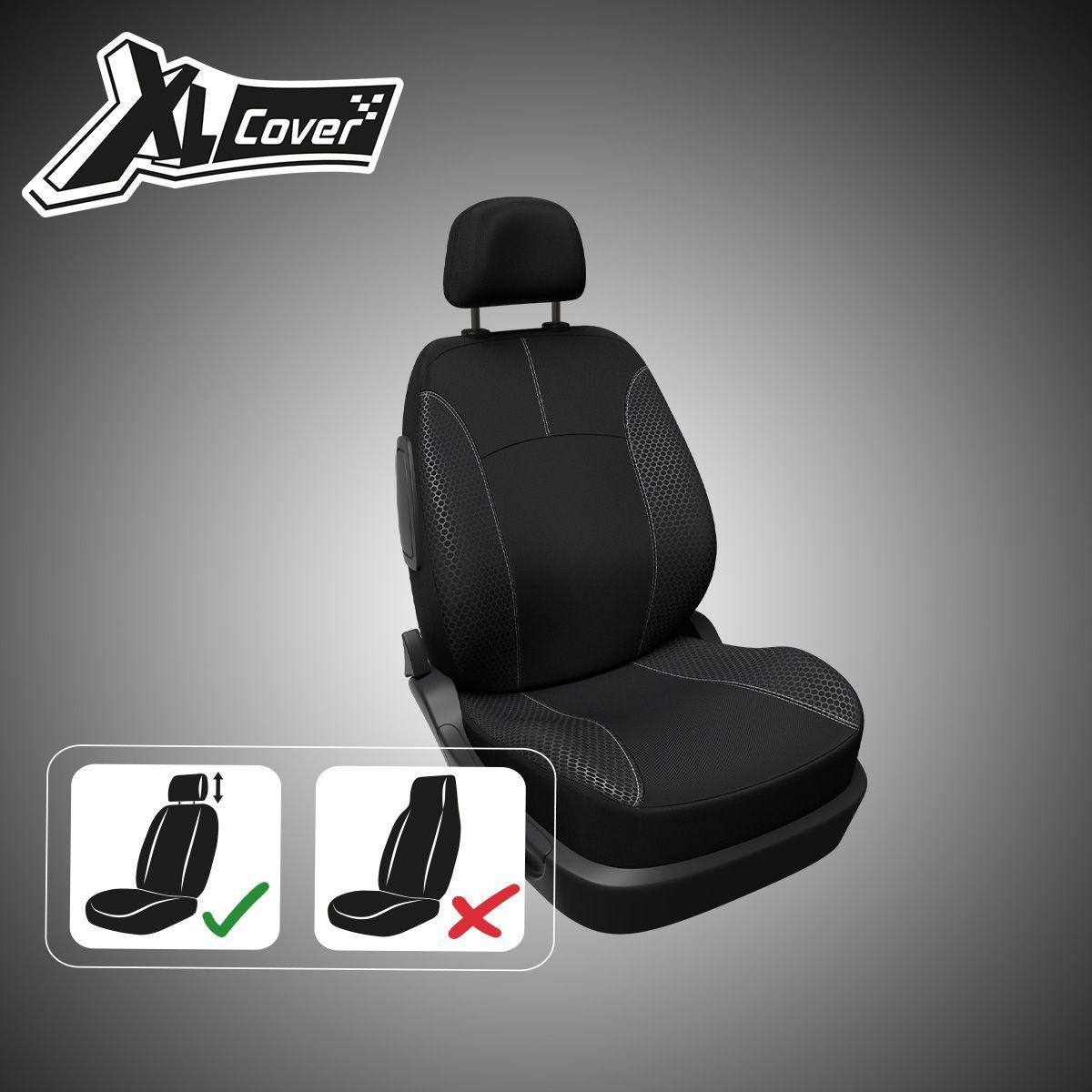 Housse de siège auto - XLCOVER - Compatible Airbags - Noir - Universelle - 3 pièces