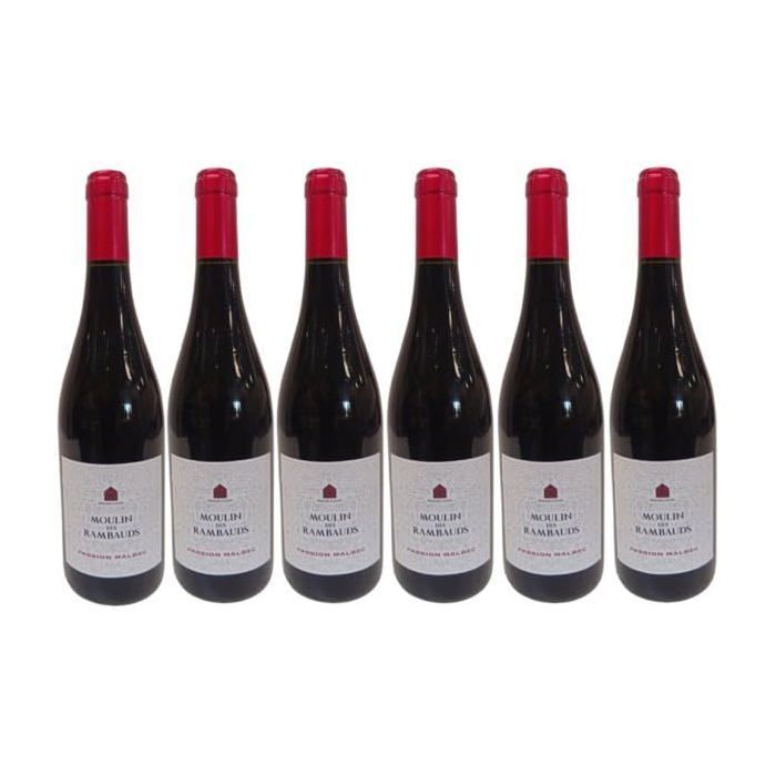 Malbec vin rouge - Chateaux les Rambauds - IGP 2021 - 6 x 75cl.