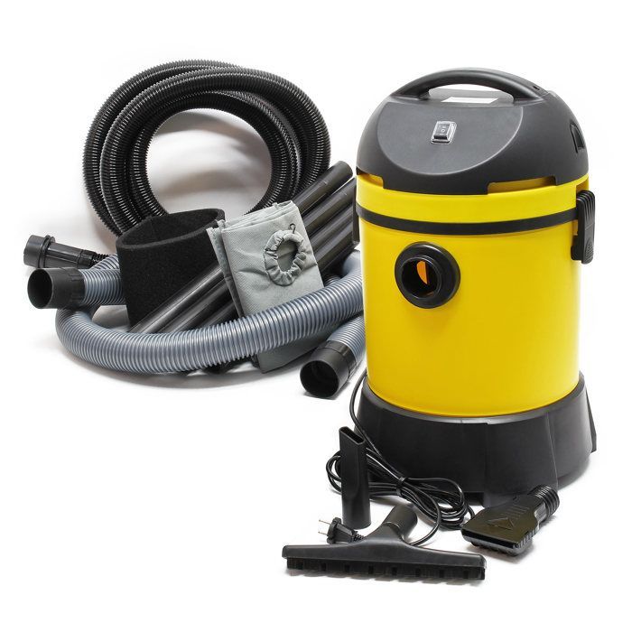 Wiltec Aspirateur industriel 1400 W et réservoir de 30 L, Aspiration eau et poussière avec Vidange automatique, appareil polyvalent