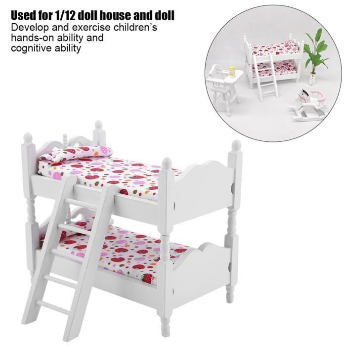 Speelgoed - OMABETA - Stapelbed voor poppenhuis - Mini meubelstuk - Roze - 13,7 * 8,1 * 12 cm - Kind