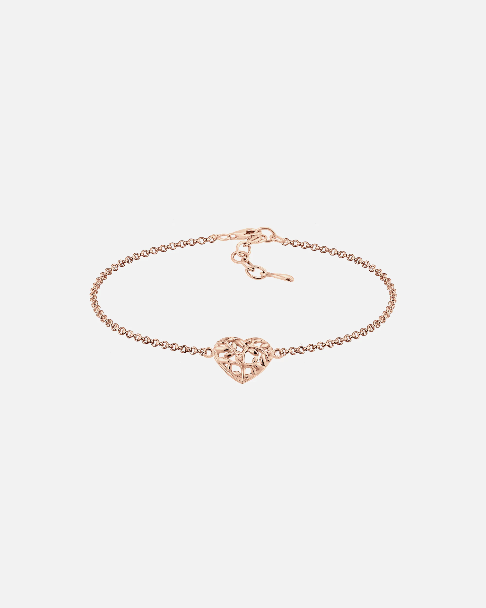Elli Arbre de vie Coeur Feuille Floral  Plaqué Or Rose Argent (925/1000)