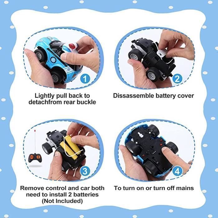 Remote Control Car for 2-3 Year Olds, Toy Car for Motor Skills Development with Remote Control and Police Car - BLUE