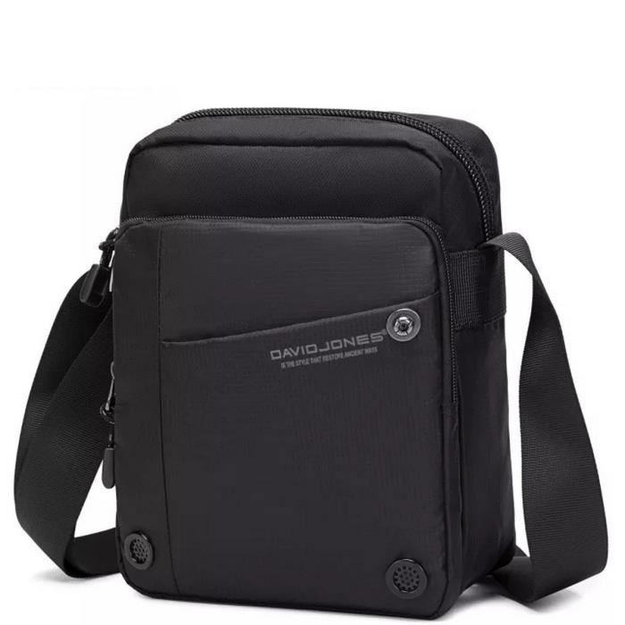 Sacoche Bandoulière - David Jones - Sac Bandoulière Homme Nylon Porté Epaule - Noir