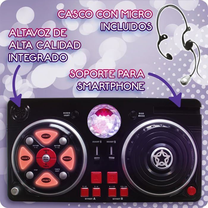 DJ-mikseri - 916D00040 - Diskovalopallo - Bluetooth - 16 ääniefektiä