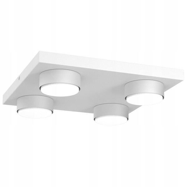 Lampa sufitowa kwadratowy plafon alfa 4x gx53 led biała