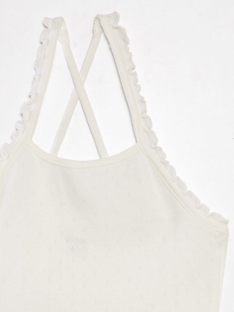 Blusa de alcinha com babados - BRANCA