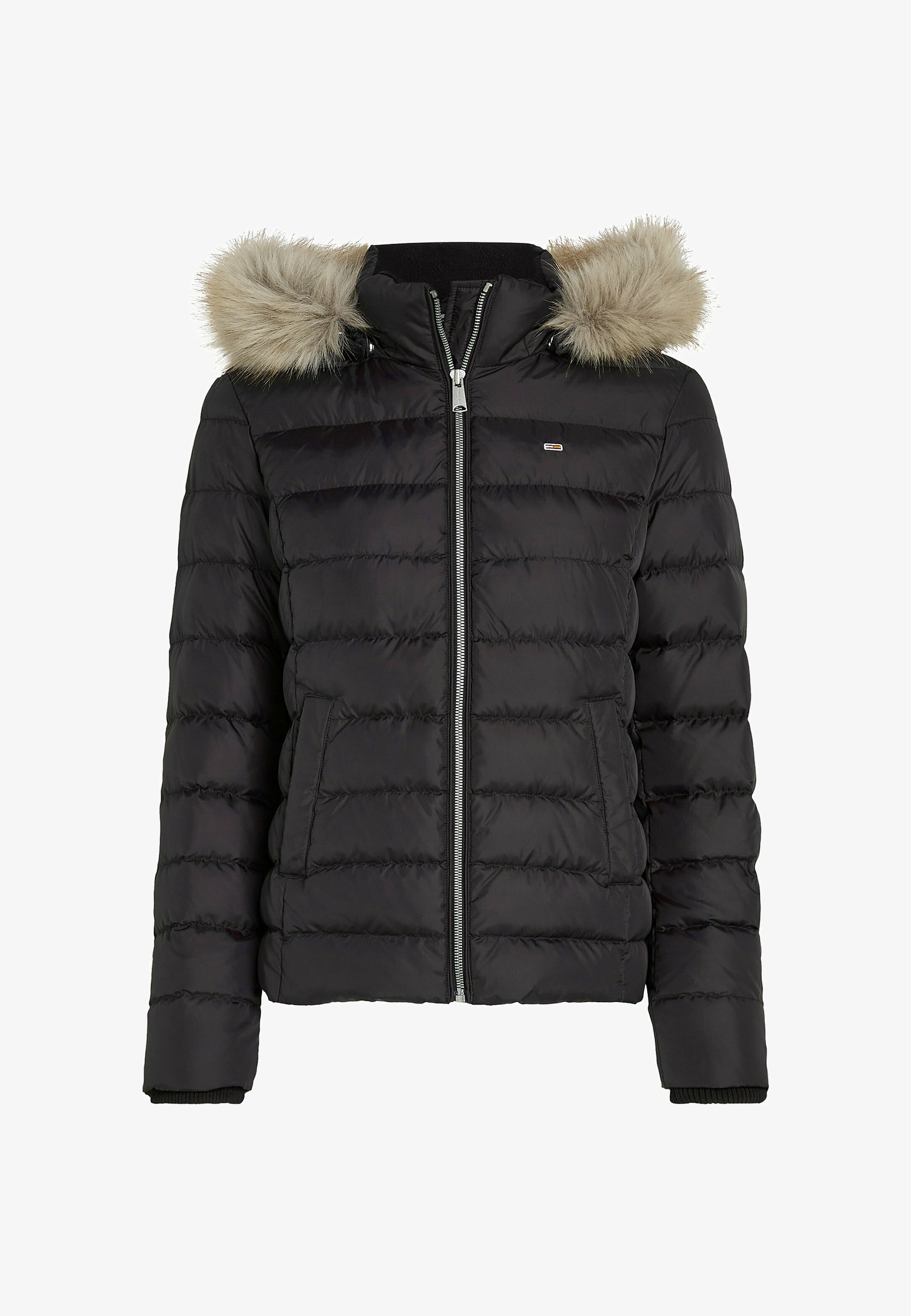 Giacca imbottita Tommy Jeans con cappuccio - nera