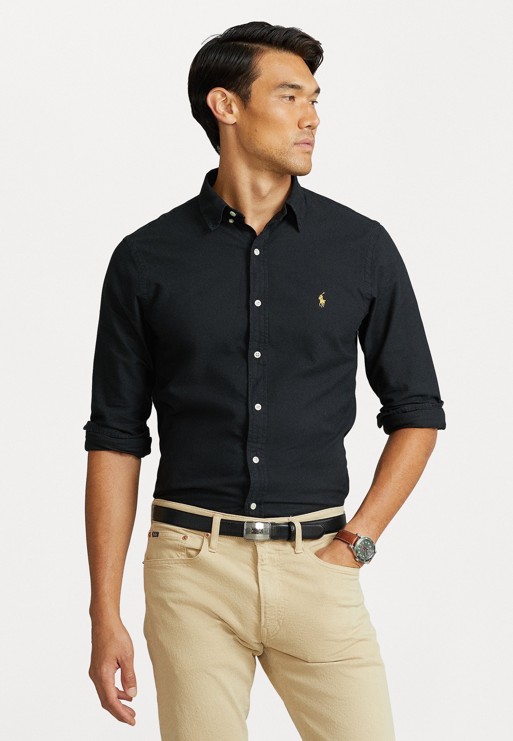 Polo Ralph Lauren sportshirt met lange mouwen - Shirt - zwart