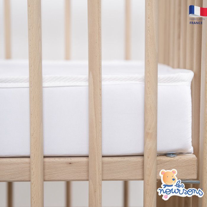BEBÉS - Colchón para bebé 60x120 cm - Reversible - Oeko-Tex® - 2 años de garantía - Fabricado en Francia