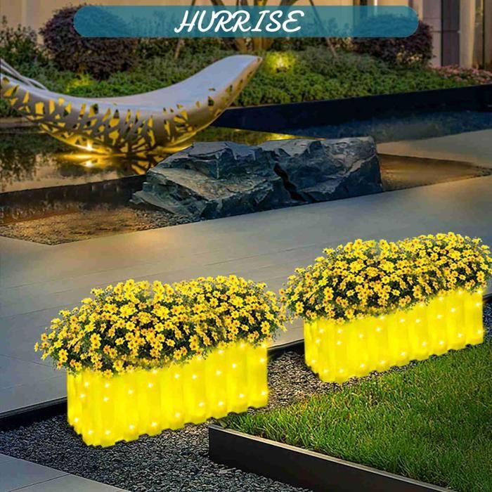 Sonew soldrivna kruklampor för utomhusblomkrukor, balkong, trädgård och pollare, gul/grön