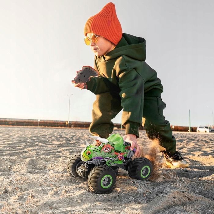 Auto fuoristrada telecomandata, rotazione a 360°, radiocomandata per ragazzi dagli 8 ai 12 anni, blu
