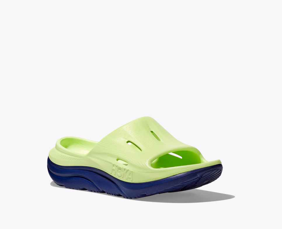 HOKA Diapositiva 3 de Recuperación Ora Lechuga / Azul Bellwether
