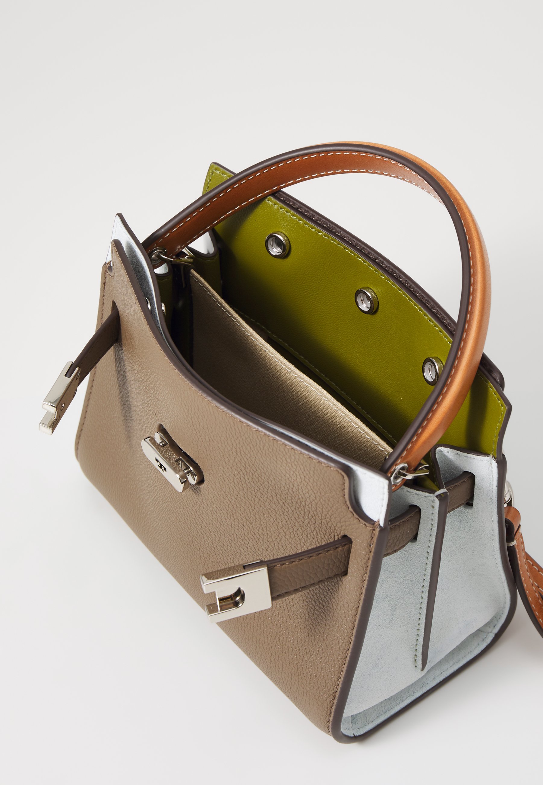 Sac à main Tory Burch RADZIWILL COLOR-BLOCK PEBBLED PETITE DOUBLE - Couleur champignon sauvage