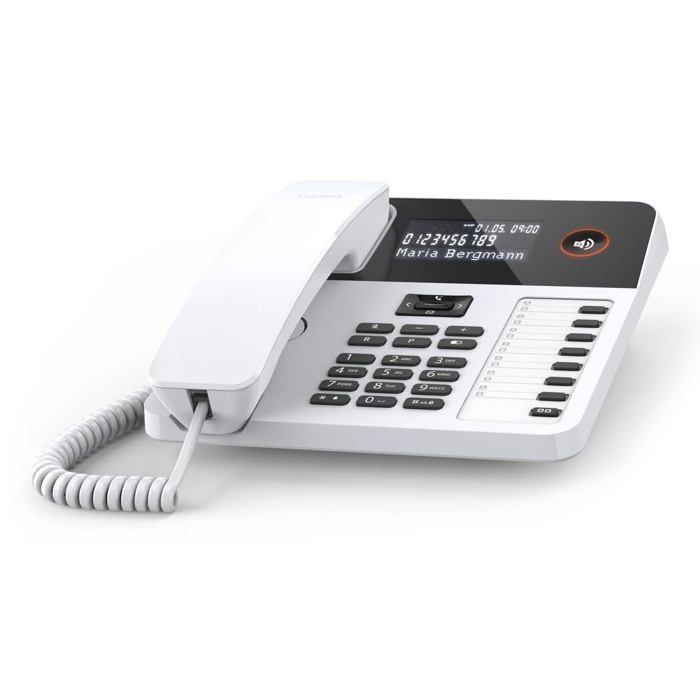 Téléphone filaire mural - Gigaset - Desk 600 - Écran LCD - Mains libres - Blanc