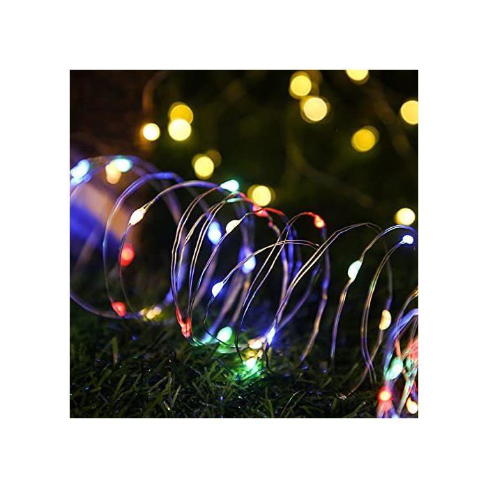 Set of 2 Colorful Solar String Lights for Outdoor Use, 12M, 120 LEDs, 8 Modes, Waterproof Solar String Lights